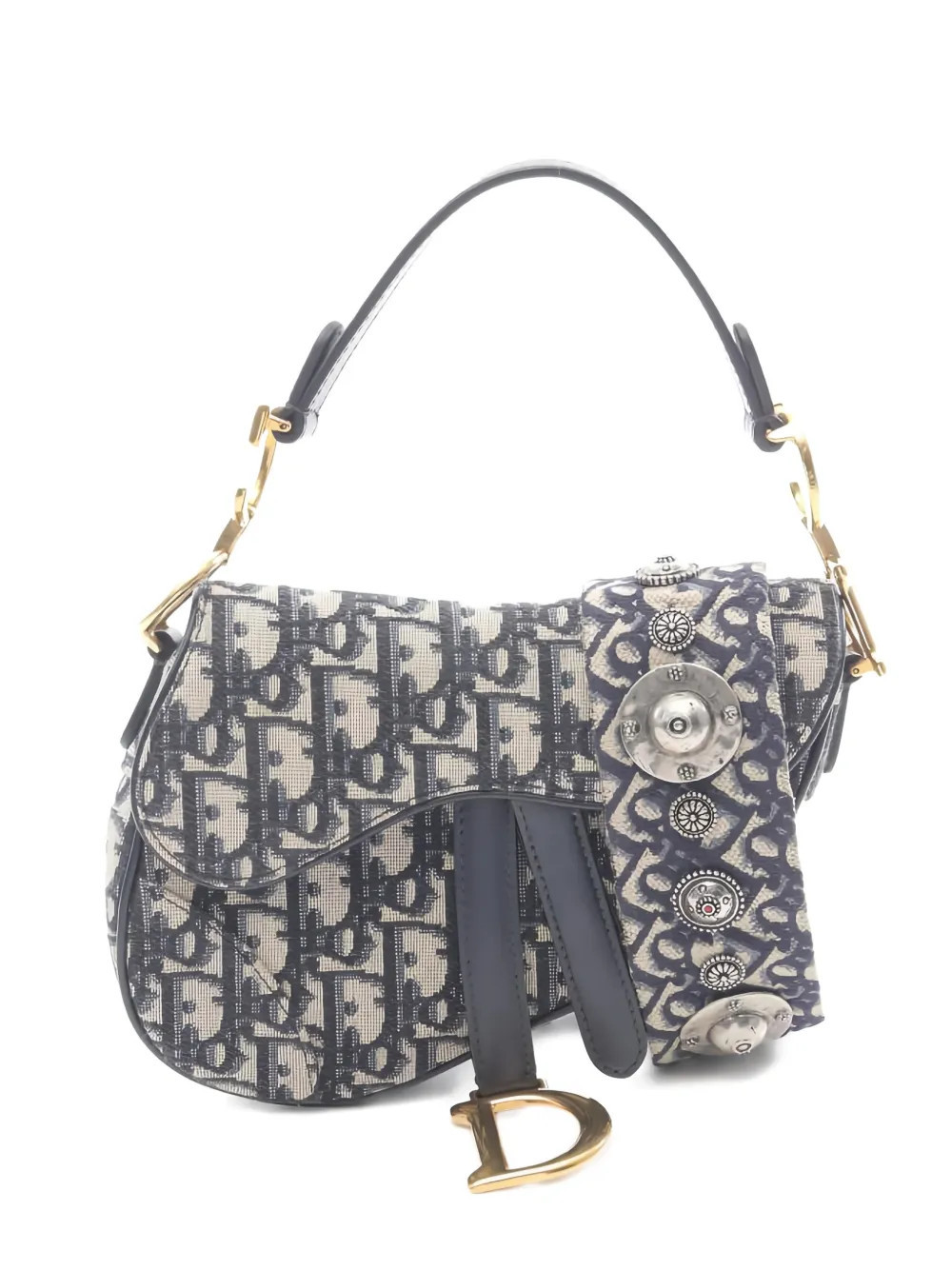 Christian Dior Pre-Owned 2010s mini Sabble oblique-jacquard tote bag - Blue | Farfetch Global