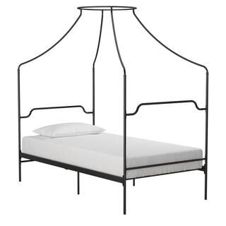 Camilla Black Metal Canopy Twin Size Bed | The Home Depot