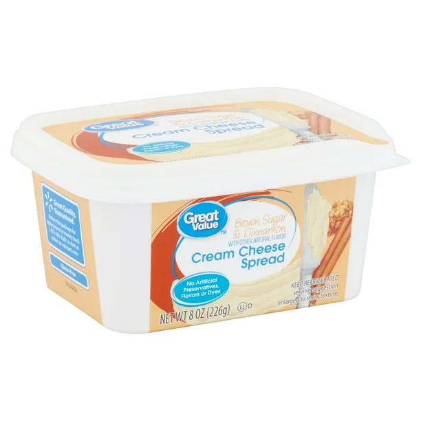 Great Value Brown Sugar & Cinnamon Cream Cheese AO, 8 oz - Walmart.com | Walmart (US)