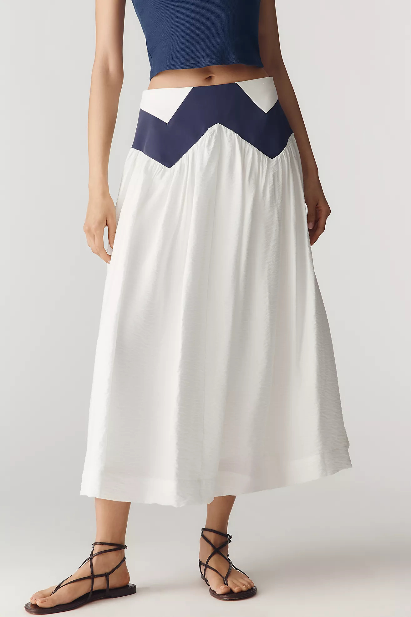 Maeve Geometric Midi Skirt | Anthropologie (US)