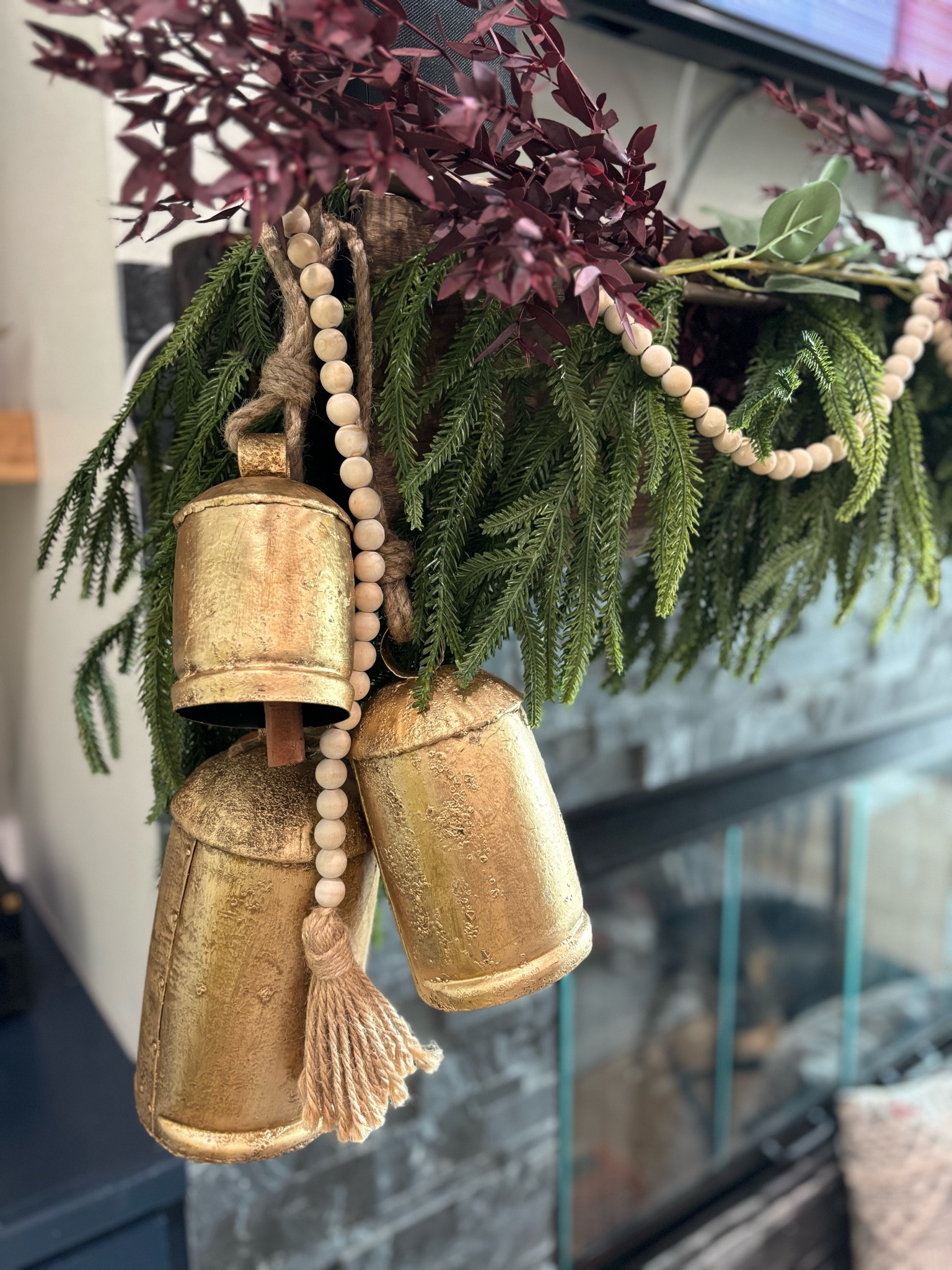Get the look of my mantel. These viral holiday cow bells are the PERFECT accent to any holiday mantel. Pair it up with a Norfolk Pine garland, filler stems, and some decorative beads for the complete look  

#LTKSeasonal #LTKHome #LTKHoliday