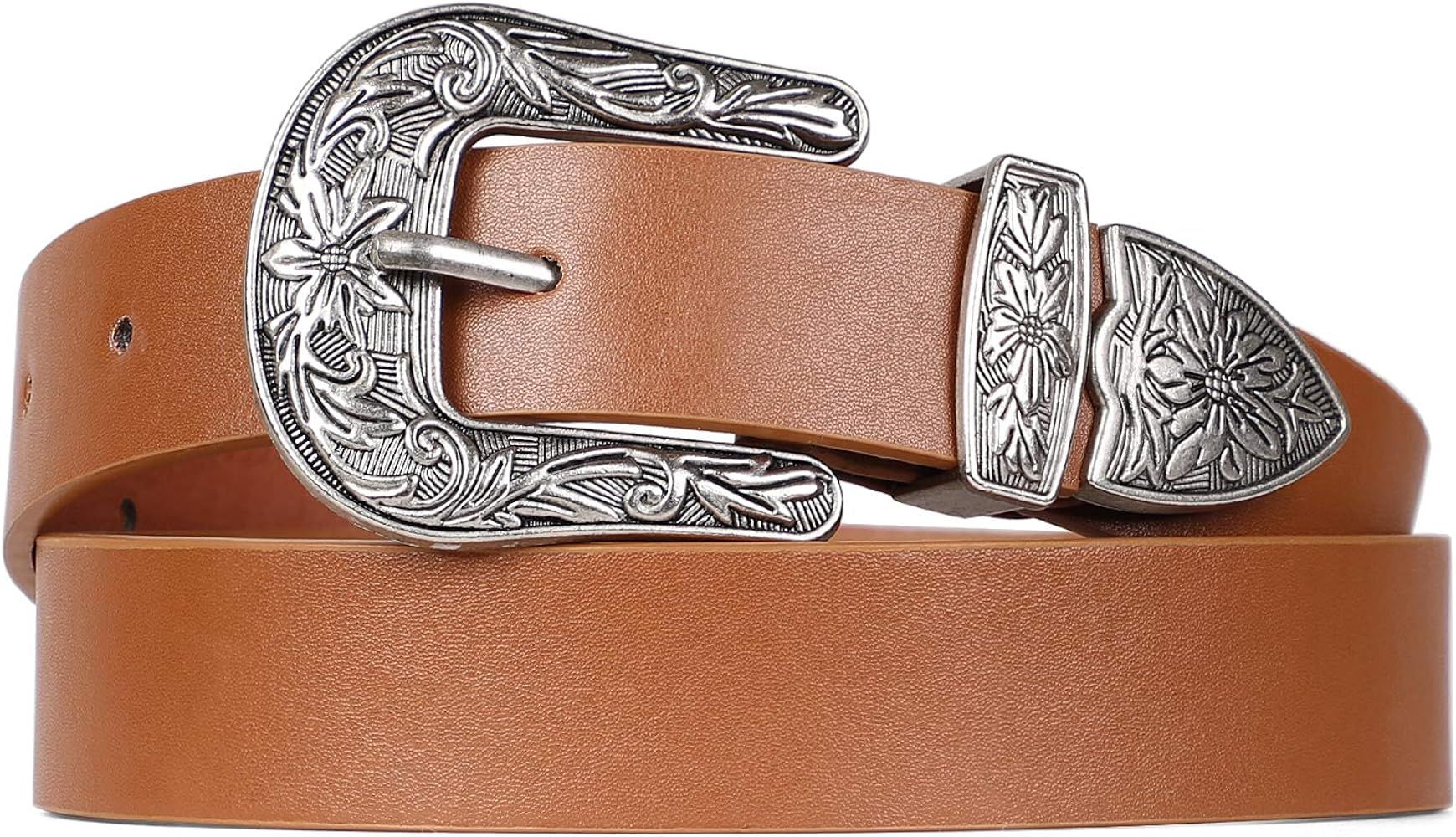 Western Belts for Women - Vintage Western Design Ladies Cowgirl Waist Belt for Pants Jeans Dresses b | Amazon (US)