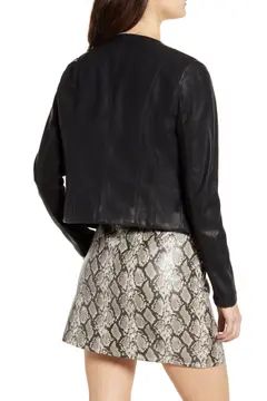 Record Breaker Collarless Faux Leather Moto Jacket | Nordstrom
