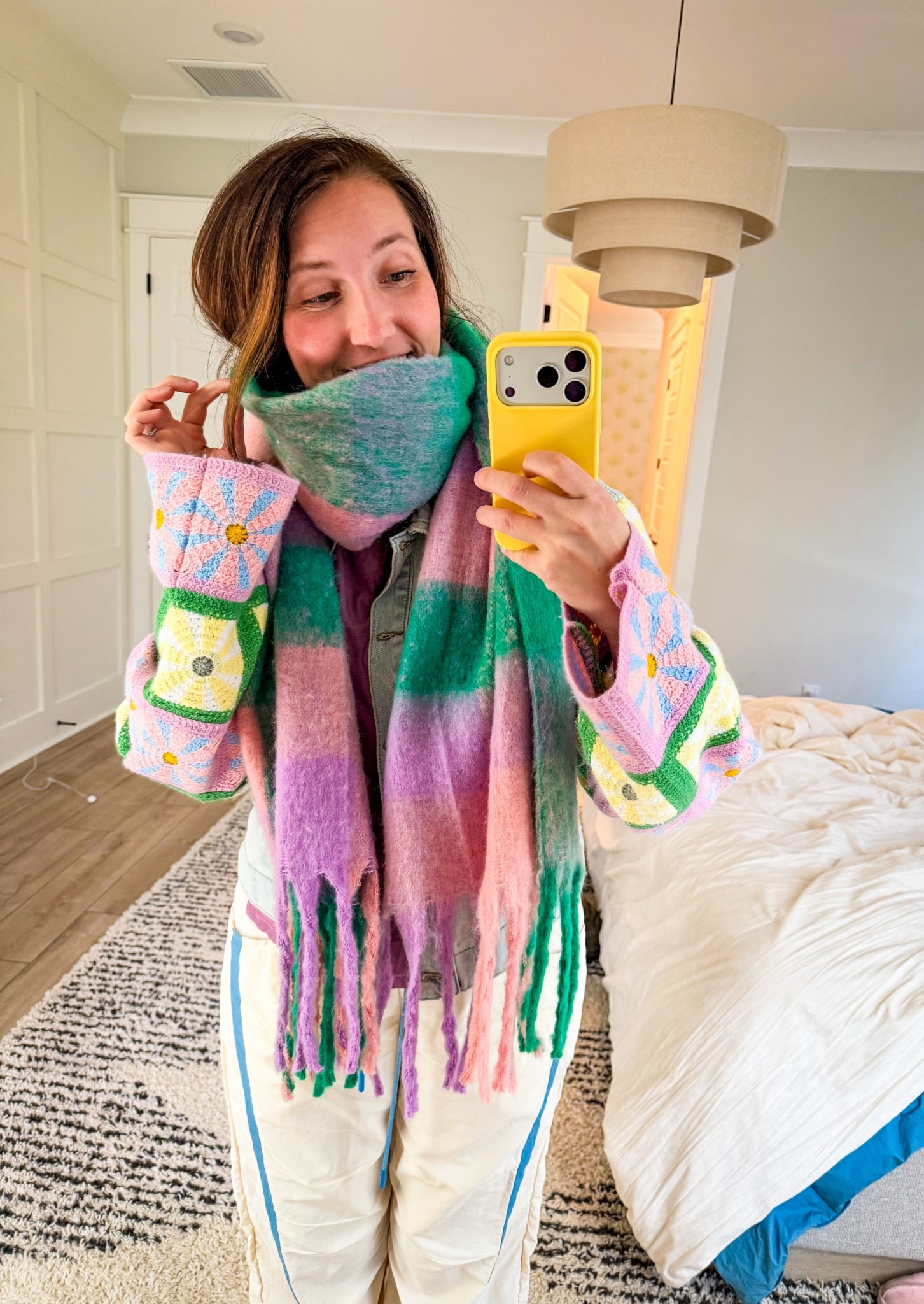 Shall, scarf, color dressing, dopamine dressing, spring colors, bright happy colors, Amazon finds, pastel jacket, crouches jacket 

#LTKootd #LTKWorkwear #LTKTall