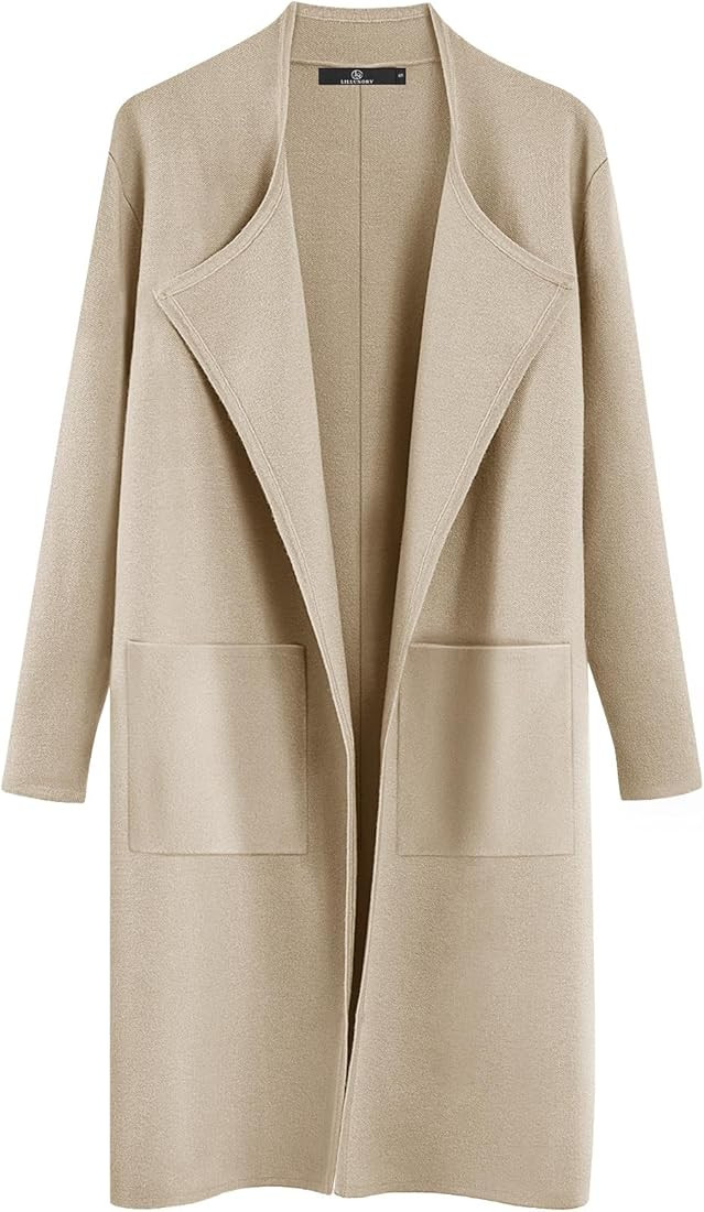 LILLUSORY Women's Long Knit Wool Cardigan Sweaters Oversized Fall Dressy Coatigan 2023 Winter Coa... | Amazon (US)