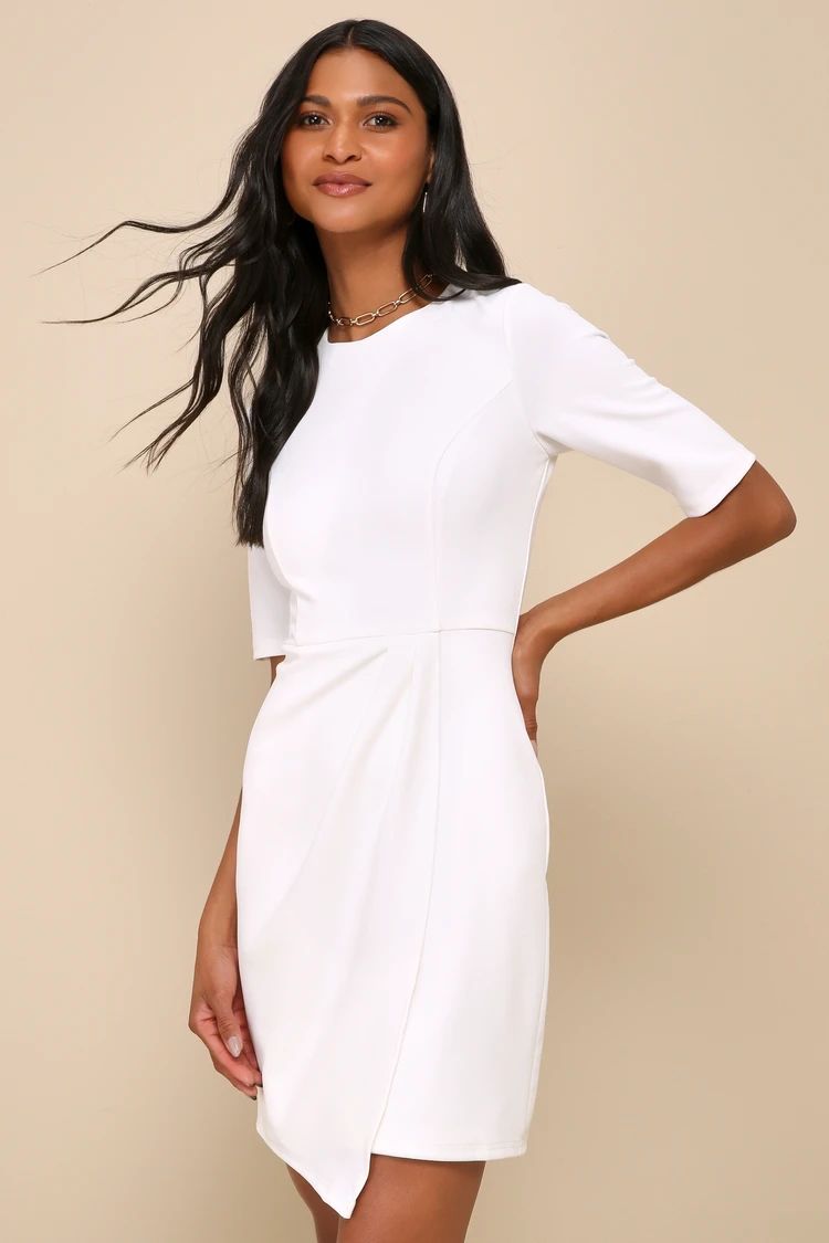 Westwood White Half Sleeve Sheath Dress | Lulus