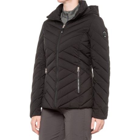 Nautica Chevron Short Stretch Hooded Jacket - Insulated, Packable (For Women) | Sierra