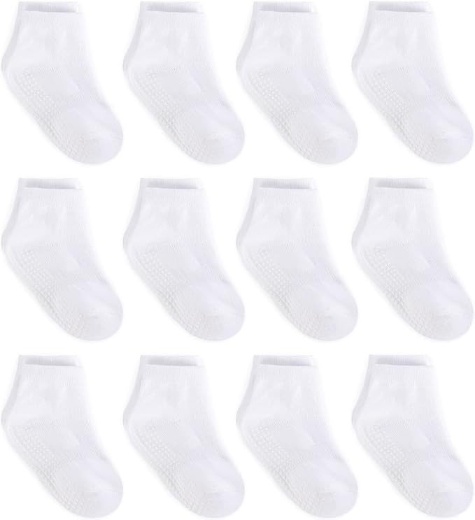 ZAPLES Baby Non Slip Grip Ankle Socks with Anti Skid Grippers Boys Girls Low Cut for Infants Todd... | Amazon (US)