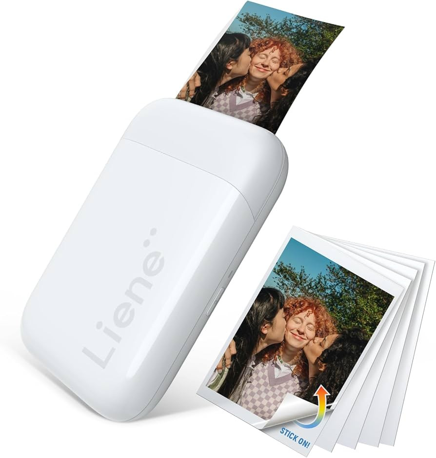 Liene 2x3” Photo Printer, Mini Photo Printer w/ 5 Zink Adhesive Photo Paper, Bluetooth 5.0, Com... | Amazon (US)