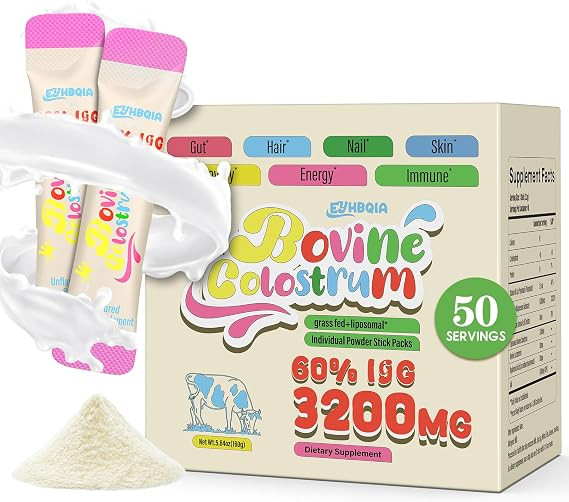 Colostrum Supplement Powder - Grass Fed Bovine Colostrum with 60% IgG, Hyaluronic Acid, Zinc & Bi... | Amazon (US)
