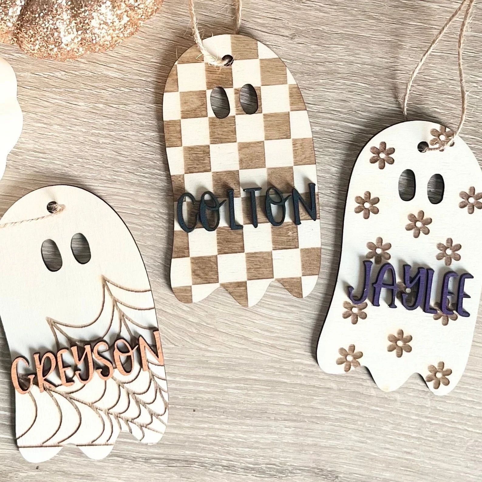 Halloween Ghost Candy Basket Tag For Kids Custom Name Tag For Trick Or Treat Bucket Retro Ghost D... | Etsy (US)