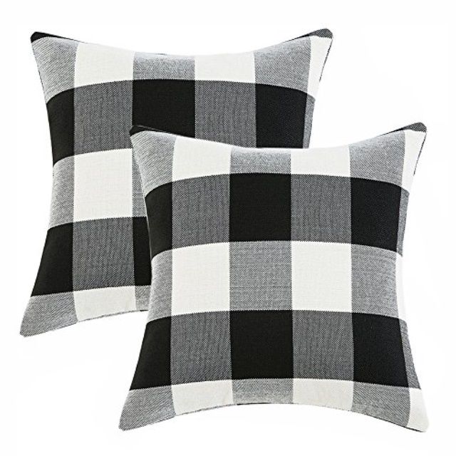 Anickal Set of 2 Farmhouse Decorative Throw Pillow Covers Buffalo Check Pillow Covers 18 x 18 for... | Walmart (US)