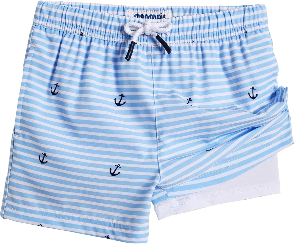 maamgic Boys Swim Trunks with Compression Liner Toddler Stretch Swim Shorts | Amazon (US)