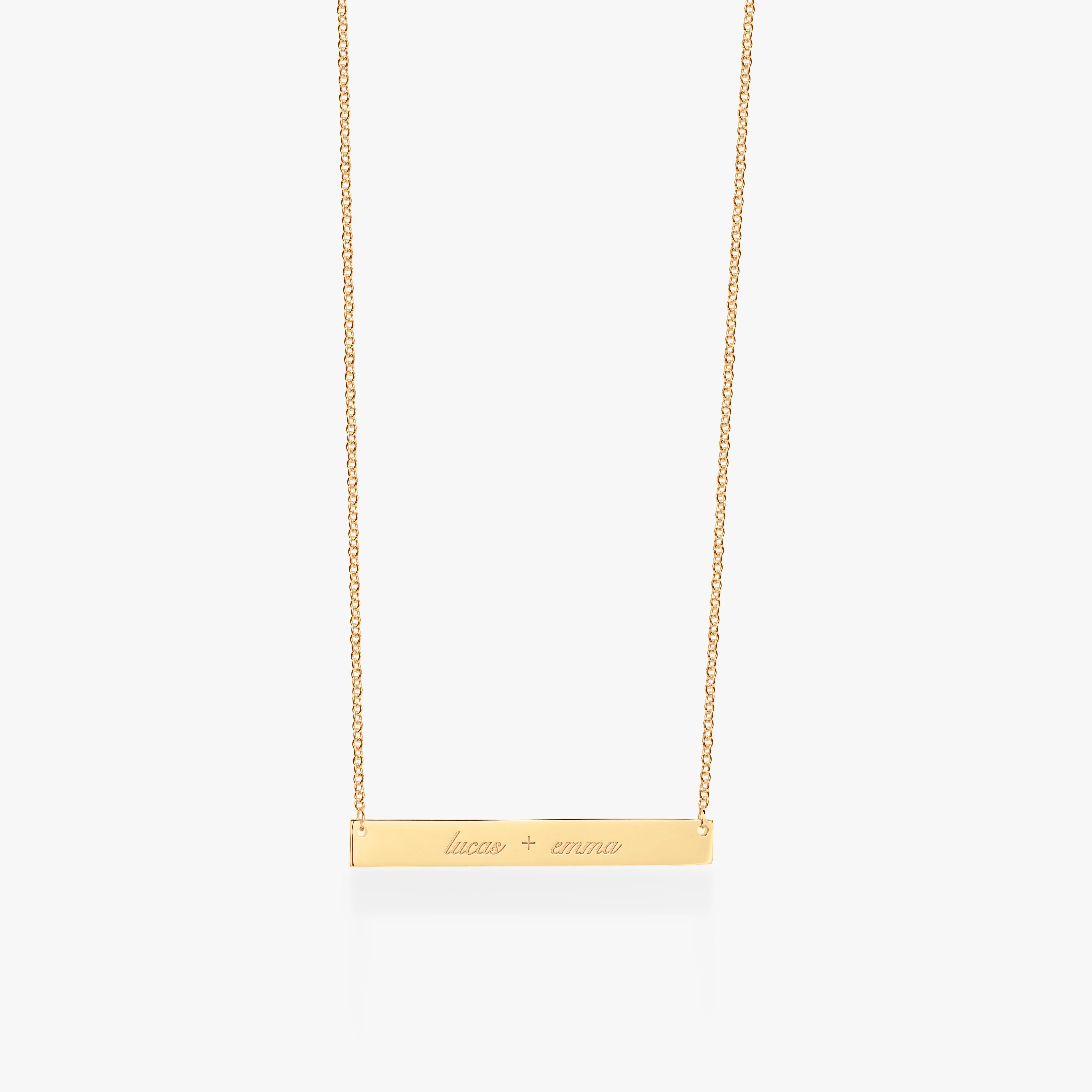Script Skinny Bar Necklace | Tiny Tags (US)