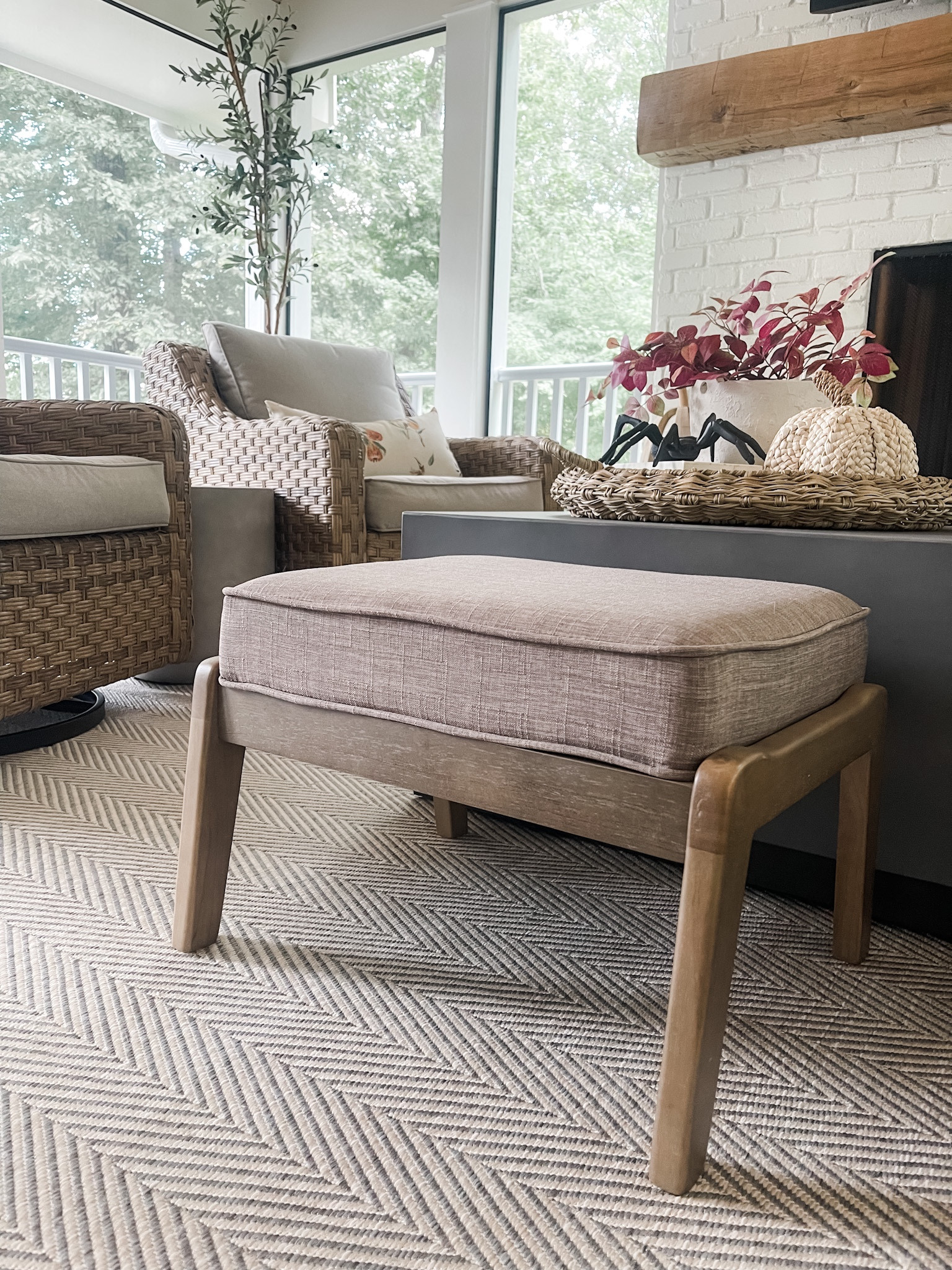 I love this ottoman the doubles as a foot rest on our covered back patio! 

#ottoman #porchfurniture #patiofurniture #outdoorrug

#LTKstyletip #LTKhome