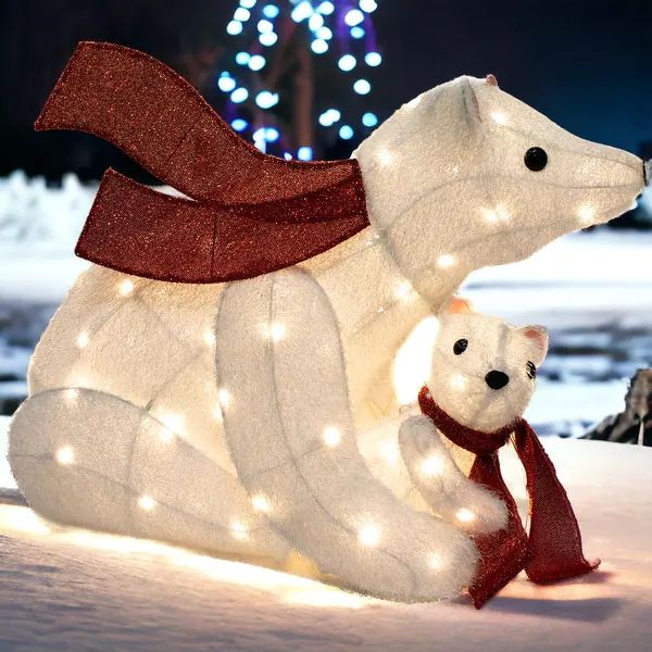 Christmas 3 ft. Lighted LED Polar Bear Family Set/2 | Bed Bath & Beyond
