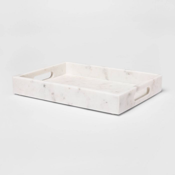 14&#34; x 10&#34; Decorative Marble Rectangle Tray White - Project 62&#8482; | Target