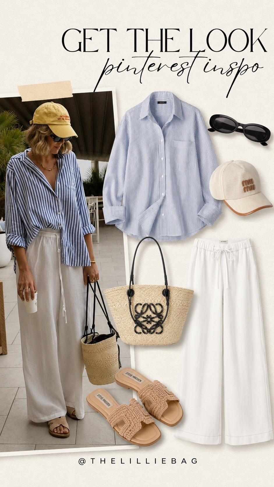 Blue stripes + breezy linen = the effortless summer combo I’ll be repeating on vacation, pool days, coffee runs… basically all season 🤍🐚 

The relaxed button down, flowy pants, raffia tote, and neutral slides feel SO luxe without trying too hard. Linking all the pieces for a chic Pinterest-inspired look ✨

summer outfit, coastal style, linen pants outfit, vacation outfit, neutral style, chic summer look, striped button down, resort wear, beach vacation outfit, effortless style.

#LTKootd #LTKSeasonal