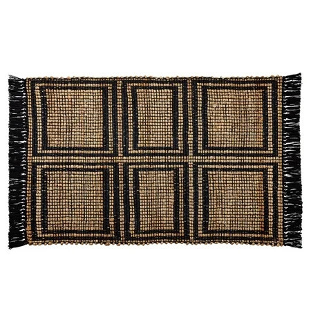 Better Homes & Gardens Black & Natural Interlocking Jute 24" x 36" Accent Rug | Walmart (US)