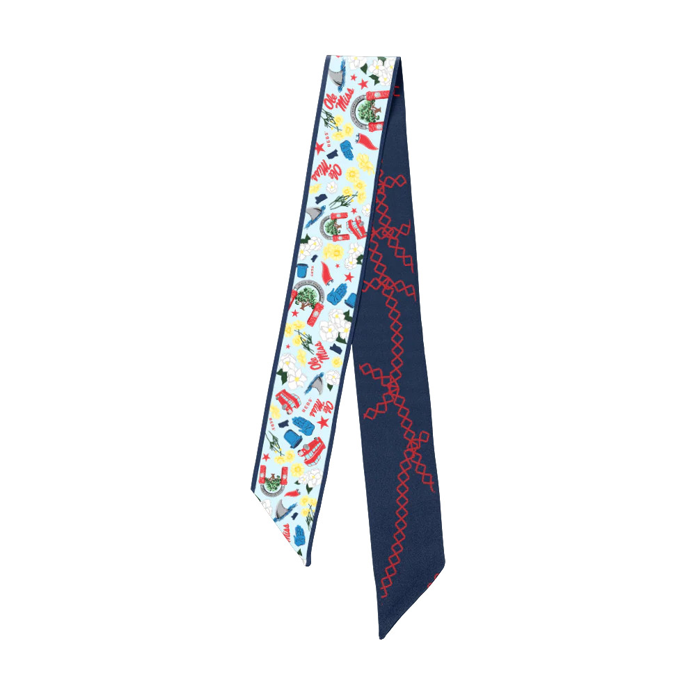 Ole Miss Rebels Skinny Scarf | Saturday Silks