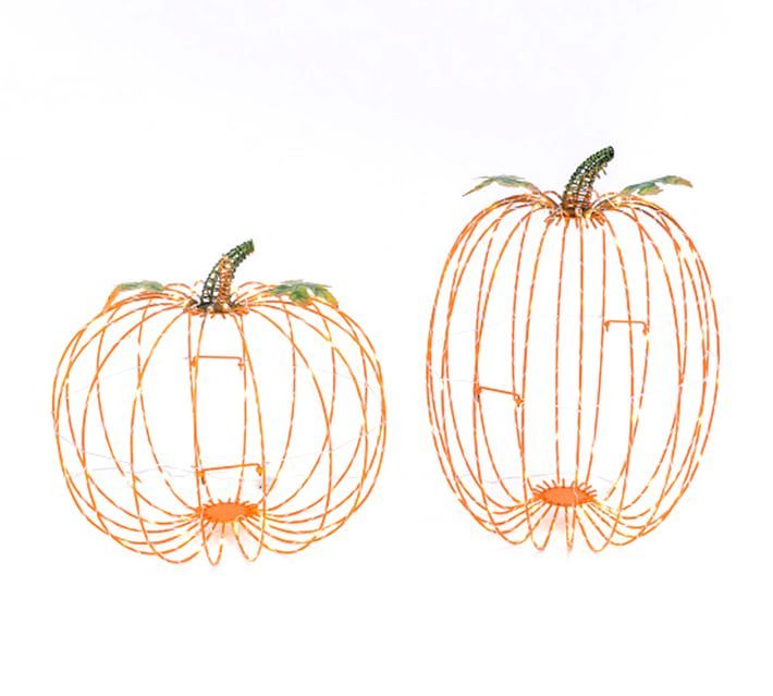 Light Up Harvest Pumpkins - Set of 2 | Pottery Barn (US)