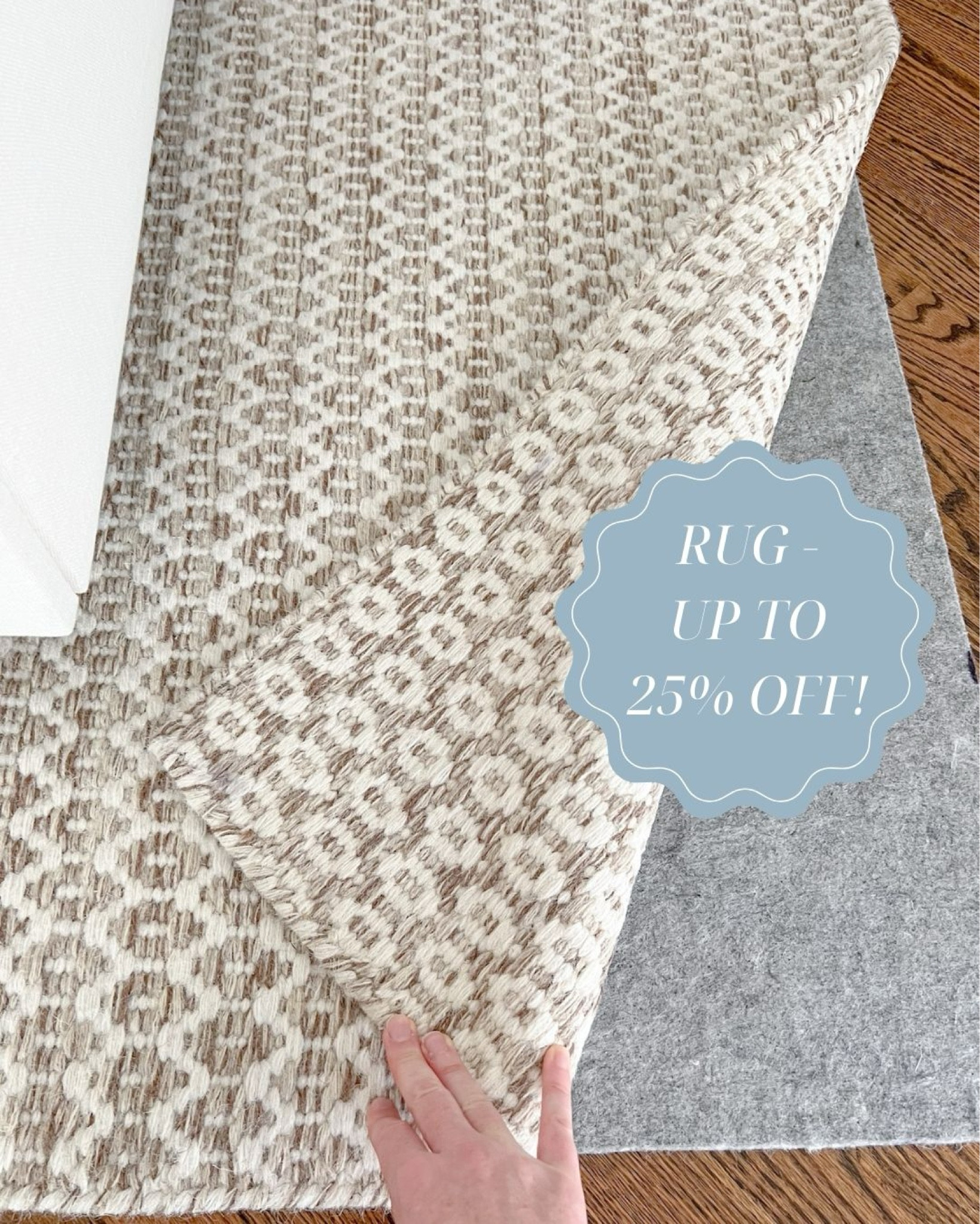 My bedroom rug, which has become a Casually Coastal best seller is up to 25% off this weekend! Plus it's reversible so if it gets a stain, just flip it over! While it's soft underfoot, it's not a super thick rug so I added a thick rug pad underneath for extra cushioning! Also linked a few other neutral rug options! 
------------ 
coastal rugs, rugs on sale, neutral rugs, patterned rugs, living room rugs, bedroom rugs, dining room rugs, 8x10 rugs, 5x7 rugs, 9x12 rugs, 10x14 rugs, 12x15 rugs, 6x9 rugs, oversized rugs, rugs with no fringe, beach house rugs, bedroom styling, bedroom decor, coastal decor, coastal home decor, amazon rug pad, 1/4" thick rug pad, wool rugs, soft rugs, wool rugs, beige rugs, rugs on sale, reversible rugs, beige rugs, off white rugs, rugs with small pattern, beach house decor, reversible rugs

#LTKHome #LTKSaleAlert