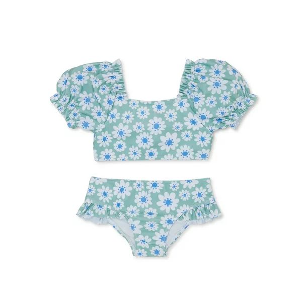 Wonder Nation Baby and Toddler Girl Ruffled Bikini, 2-Piece, Sizes 12M-5T | Walmart (US)