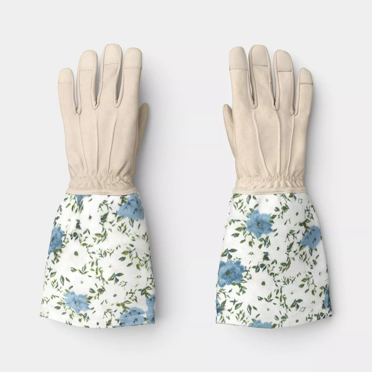 Duck Canvas Long Cuff Rose Picker Floral Ikat Blossom Work Gloves One Size Khaki - Threshold™ | Target