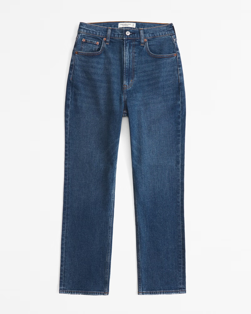 Curve Love Ultra High Rise Ankle Straight Jean | Abercrombie & Fitch (US)