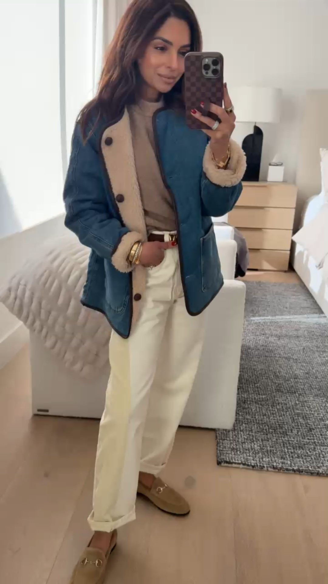 Loving this layered look from Madewell featuring the coolest reversible denim and sherpa jacket! My jacket is XS, sweater is XS, jeans are 24 Don’t miss up to 40% off with code EXTRA.

#LTKSeasonal #LTKSaleAlert