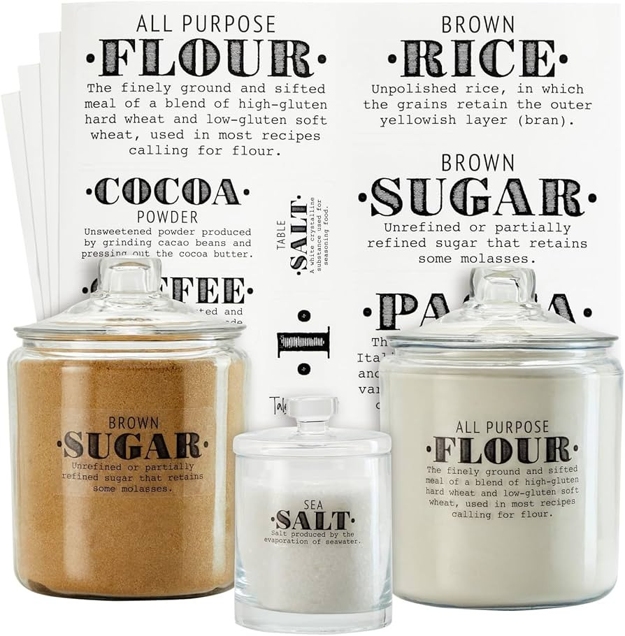 Talented Kitchen Preprinted Pantry Labels - Waterproof Kitchen Organization & Food Storage Labels... | Amazon (US)