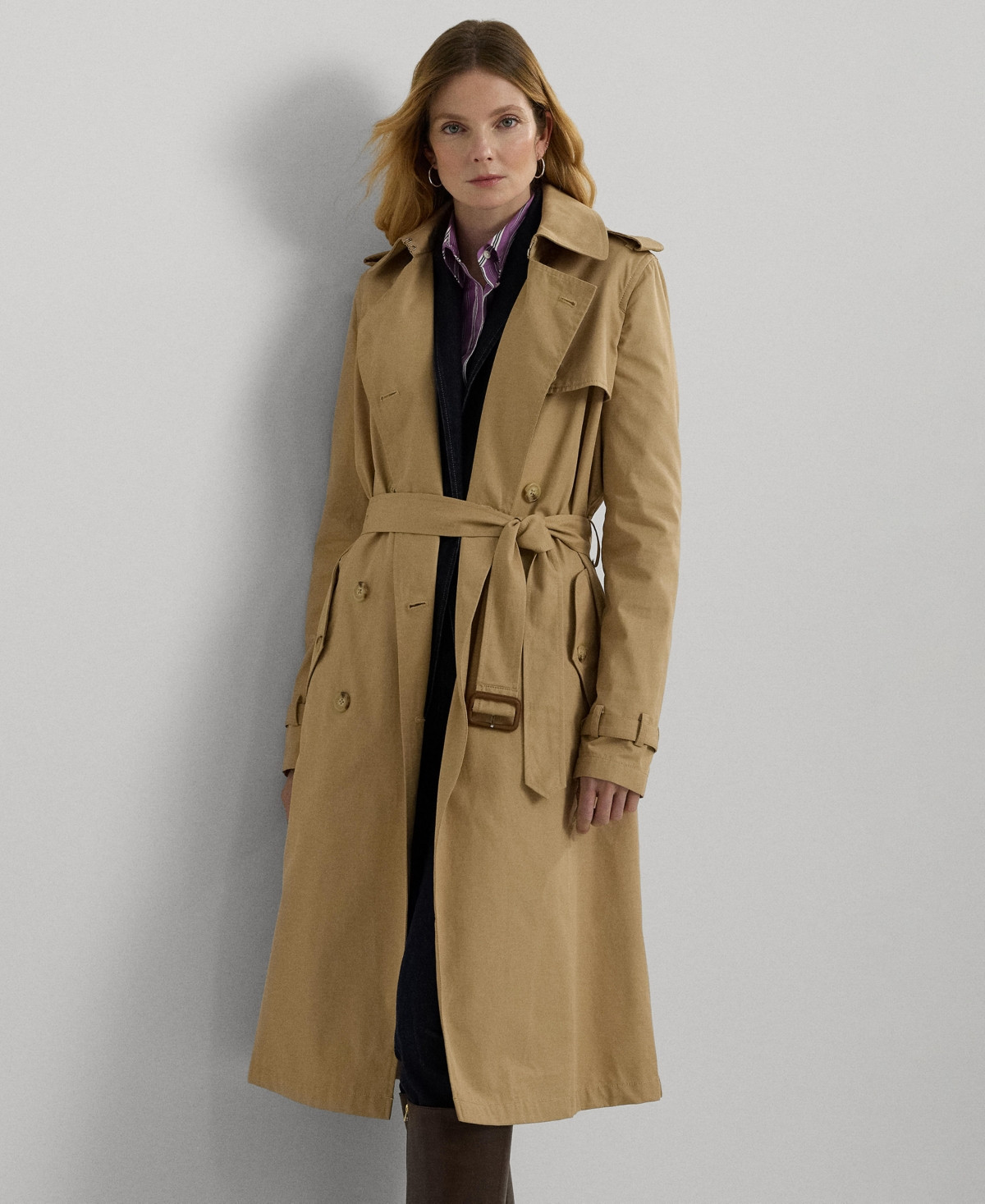Lauren Ralph Lauren Women's Double-Breasted Trench Coat - Tan | Macy's