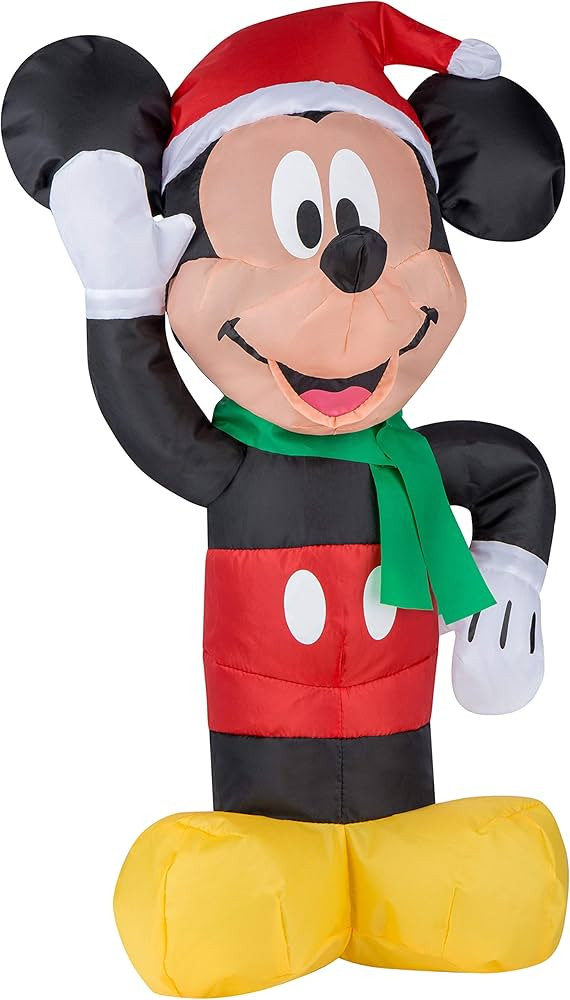 Gemmy 20" Airdorable Christmas Airblown Inflatable Mickey Mouse in Santa Hat Disney | Amazon (US)