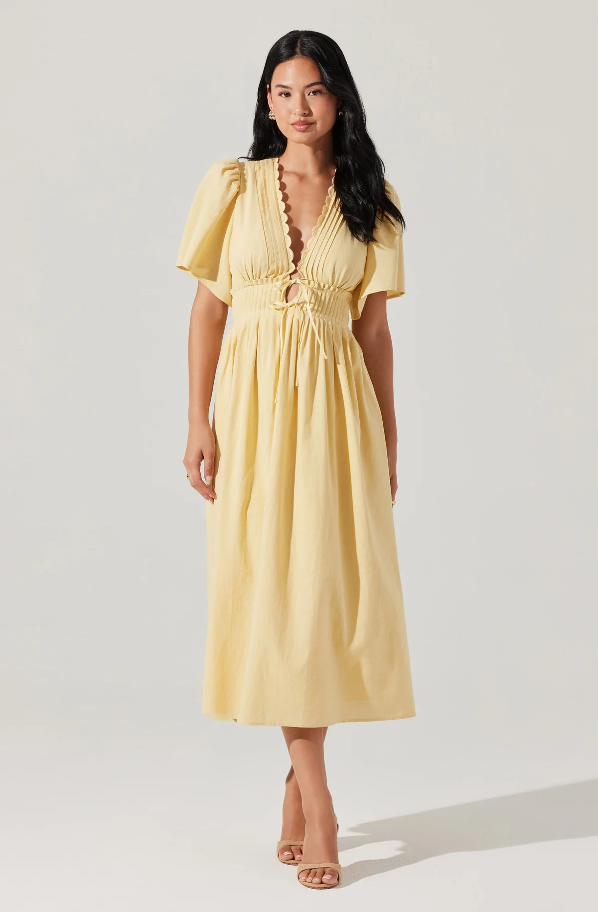 Hadleigh Scallop Trim Midi Dress | ASTR The Label (US)