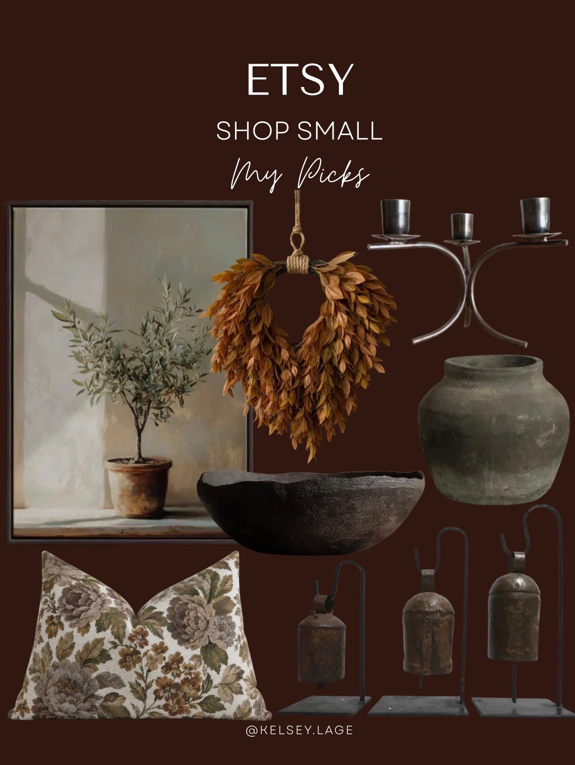 Etsy shop small businesses - my picks! 

Wall art, vase, rustic, wreath, fall decor, pillow, living room, home decor, bells, olive tree

#LTKHome #LTKSaleAlert #LTKSeasonal