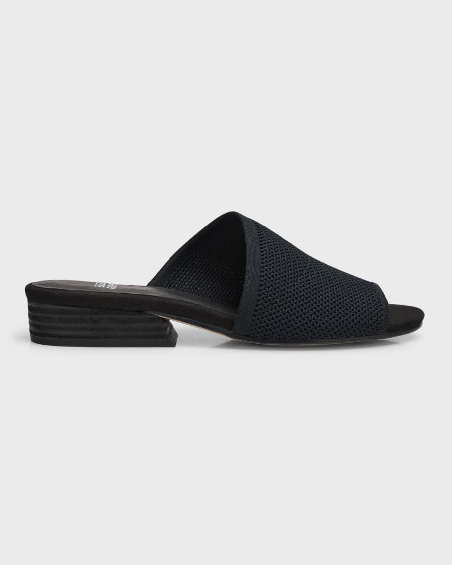 Eileen Fisher Asymmetrical Knit Slide Sandals | Neiman Marcus