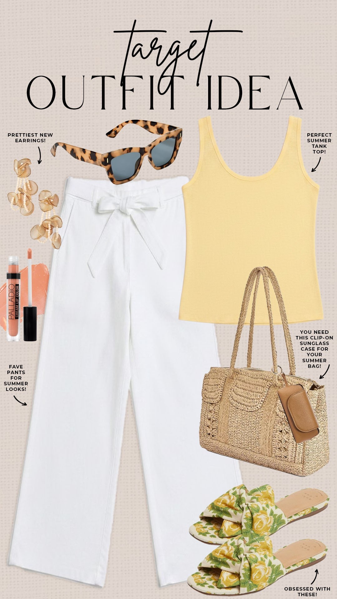 Summer style with pops of color!

#targetfinds

Target finds. Target fashion. Target new arrivals. Target white linen pants. Target yellow tank top. Target summer style. Target yellow green floral sandals.

#LTKootd #LTKgrwm #LTKSeasonal