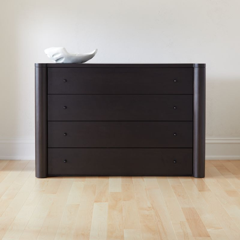 Port Low 4-Drawer Blackened Walnut Wood Dresser + Reviews | CB2 | CB2