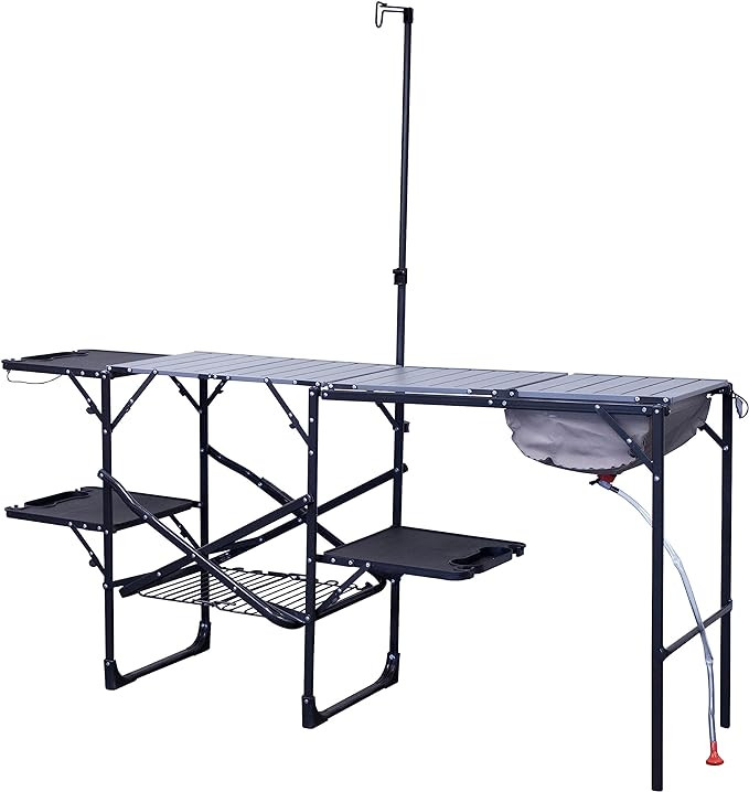GCI OUTDOOR Master Cook Station | Portable Folding Kitchen Table with Soft Shell Sink, Heat Resis... | Amazon (US)
