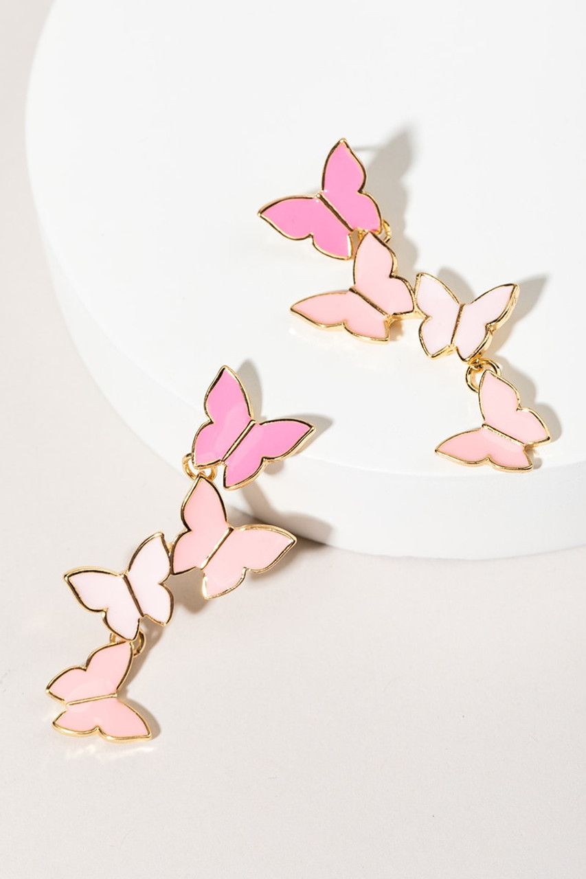 Haylee Butterfly Drop Earrings | Francesca's