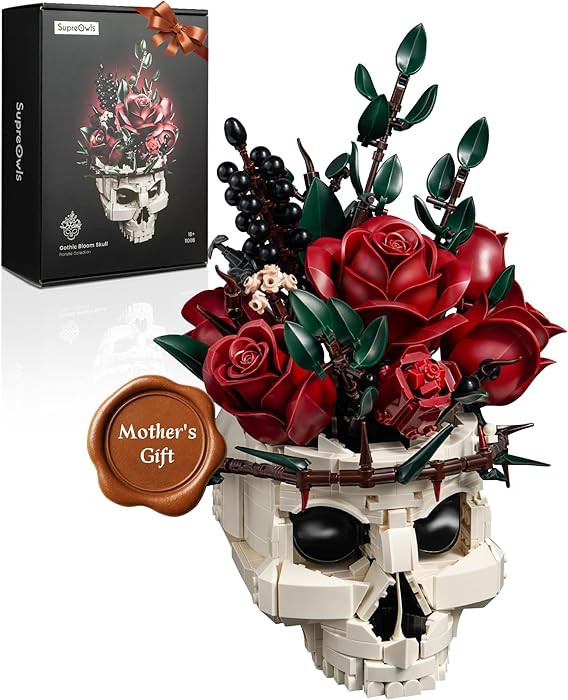 iATOM Skull Roses Flower Bouquet Building Set, Botanical Collection Kit for Adult Women, Gift for... | Amazon (US)