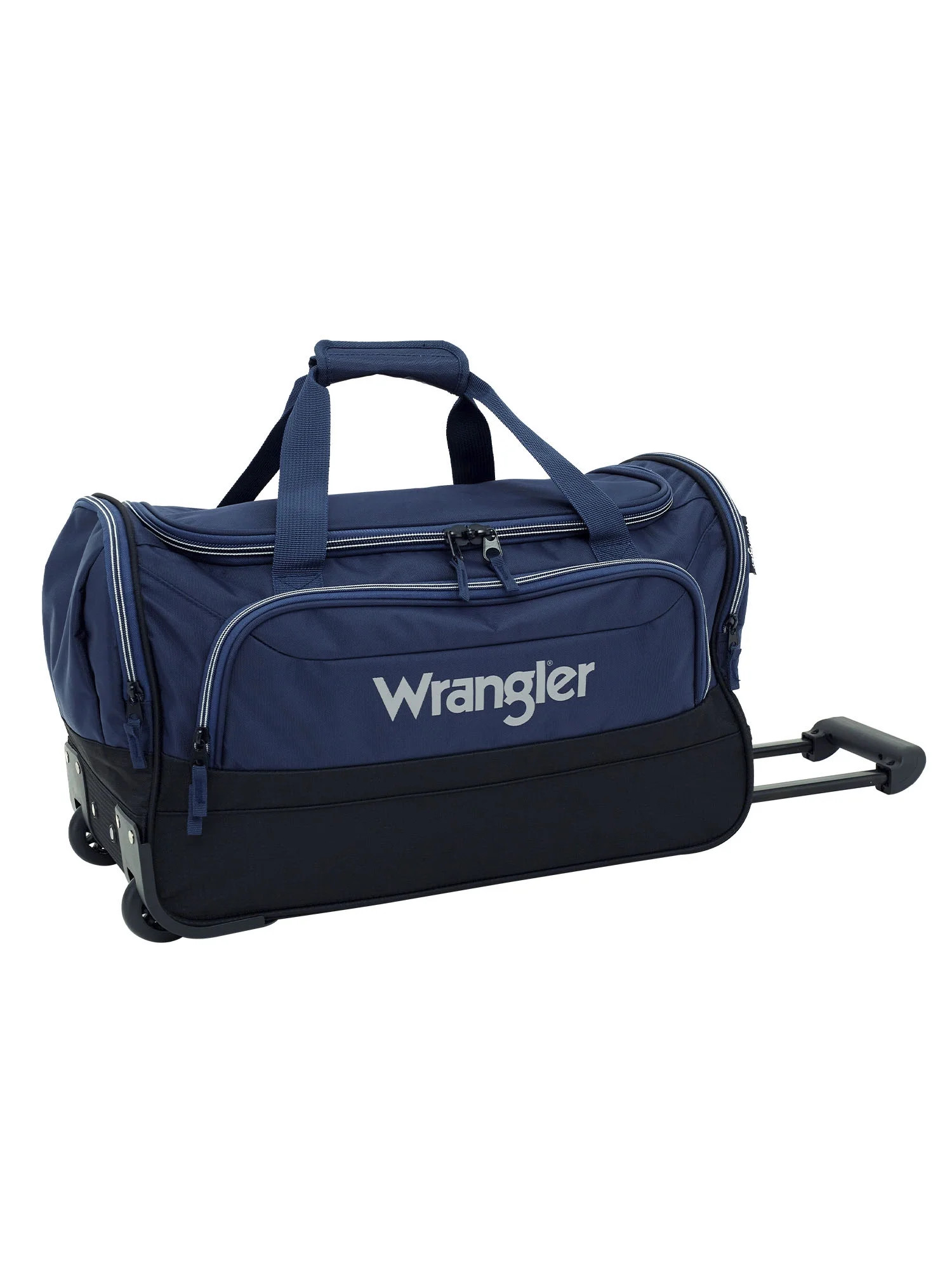 Wrangler 21" Deluxe Polyester Rolling Duffel, Navy | Walmart (US)