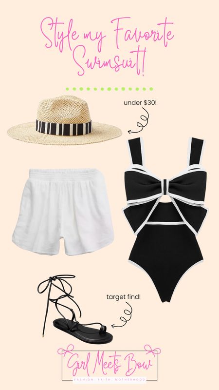 This bow swimsuit is my go to this summer!  The black and white is so chic and elevated for a pool day! 

#LTKfindsunder50 #LTKU #LTKstyletip