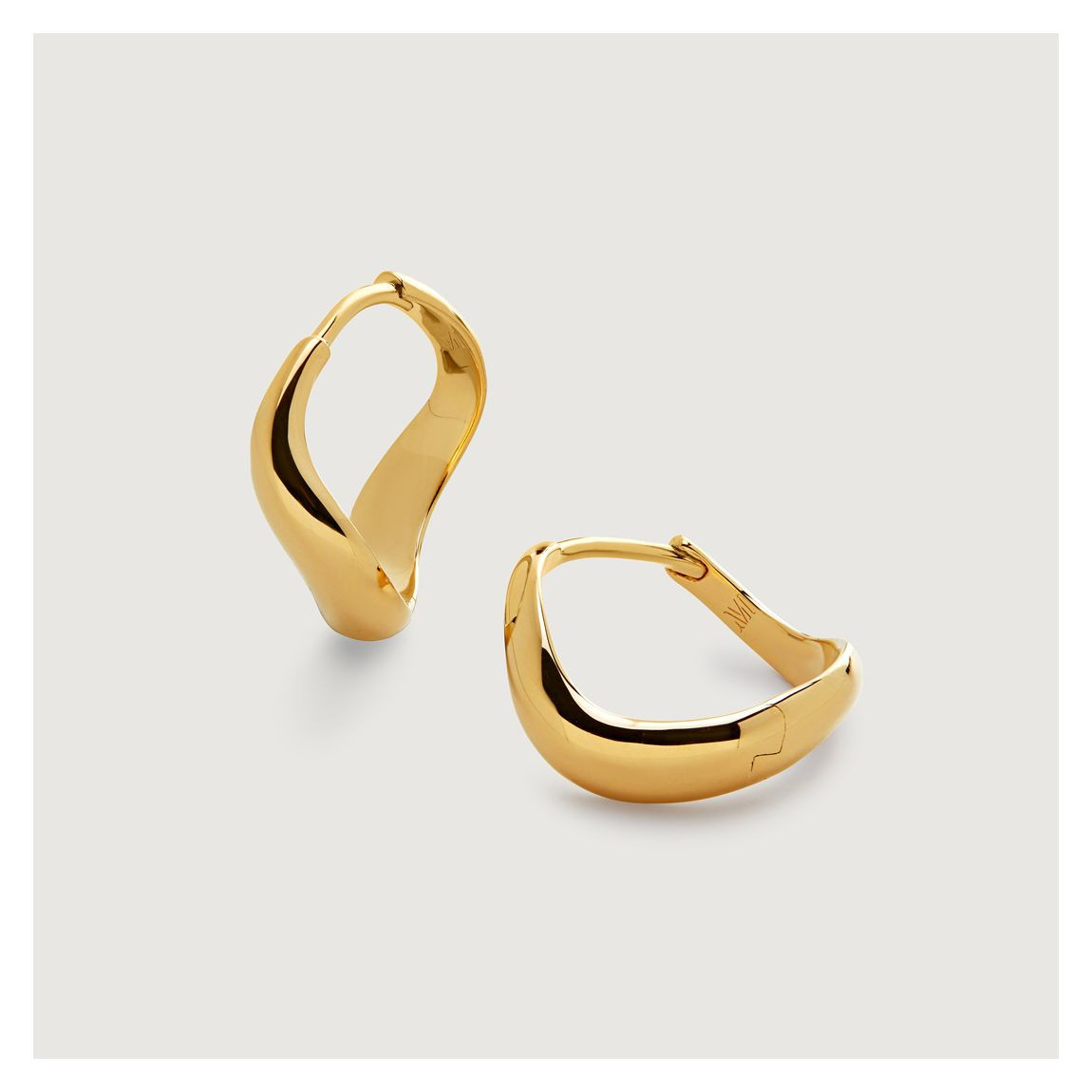 Monica Vinader Gold Vermeil Swirl Small Hoop Earrings - BrandAlley | BrandAlley