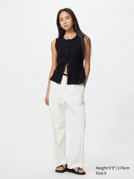 WOMEN'S PLEATED WIDE PANTS (SINGLE TUCK) | UNIQLO AU | Uniqlo Australia