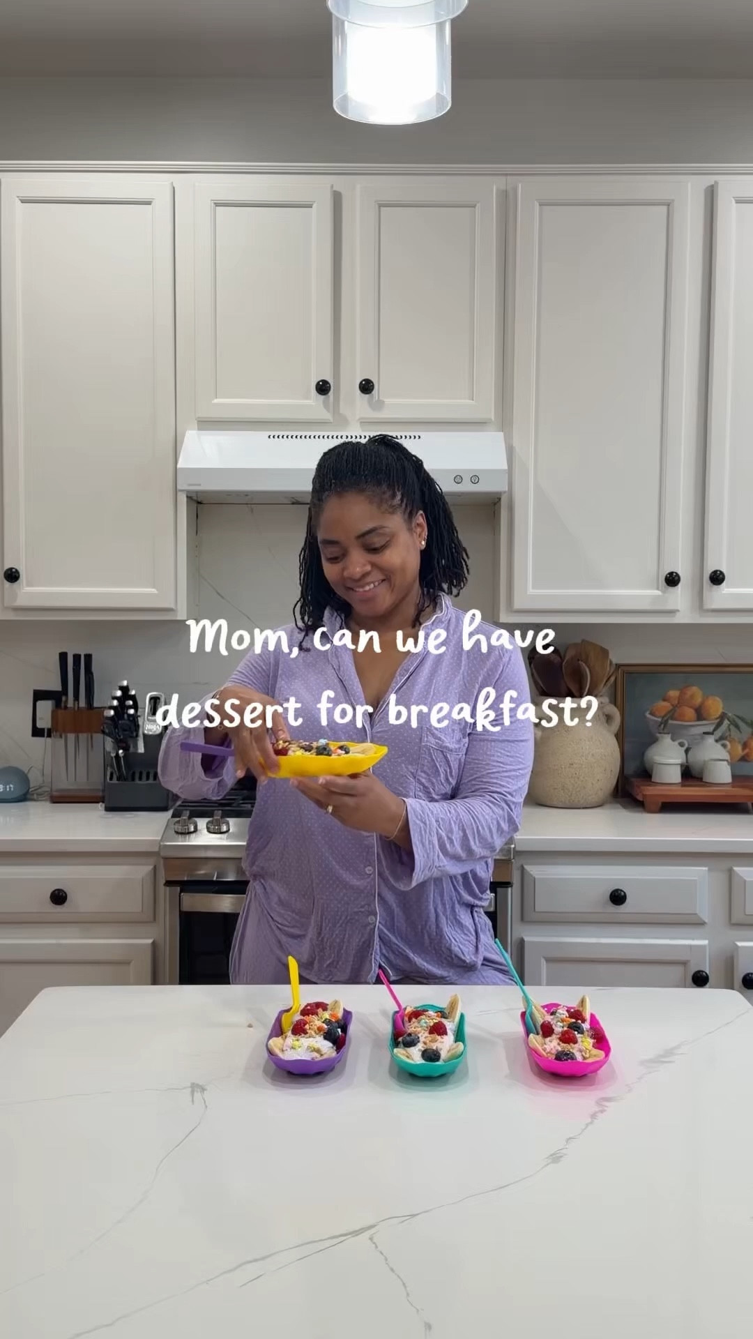 The easiest breakfast I ever made and they were excited about it.

banana, yogurt, plant based food coloring, blueberries, raspberries, crushed peanuts and bunny sprinkles.
#amazonfinds