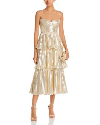 Tiered Metallic Midi Dress | Bloomingdale's (US)