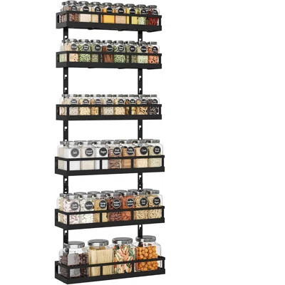 Organizador De Especiarias Montado Na Parede De 6 Camadas Com Tamanhos De Cesta Mista, Prateleira De Especiarias Suspensa Ajustável Em Altura Para Ar | Wayfair North America