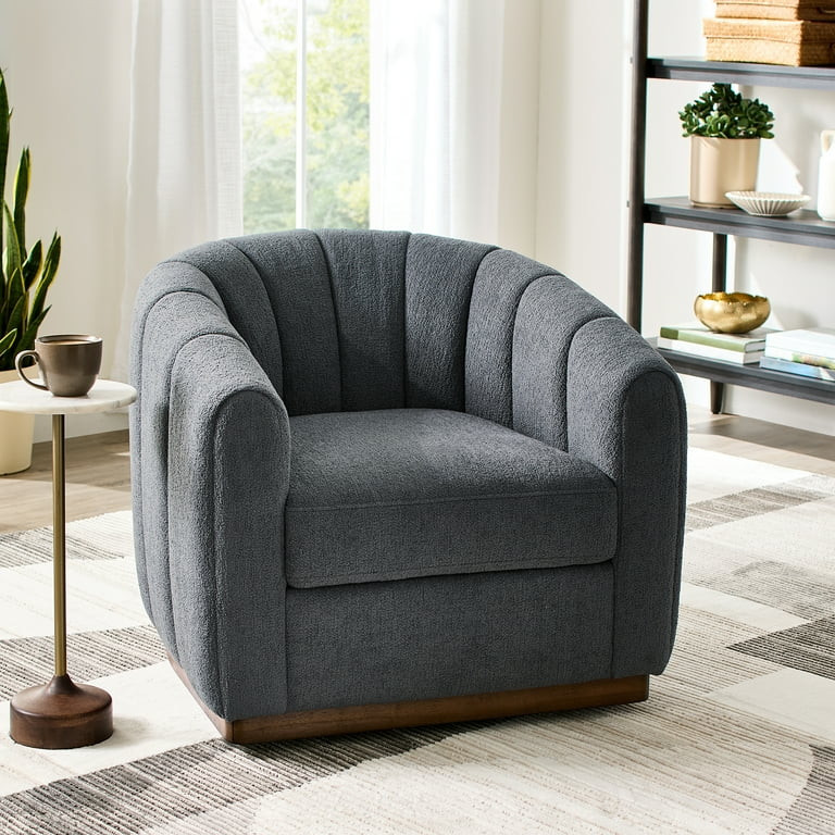 Better Homes & Gardens Lillian Accent Swivel Chair, Charcoal Boucle | Walmart (US)