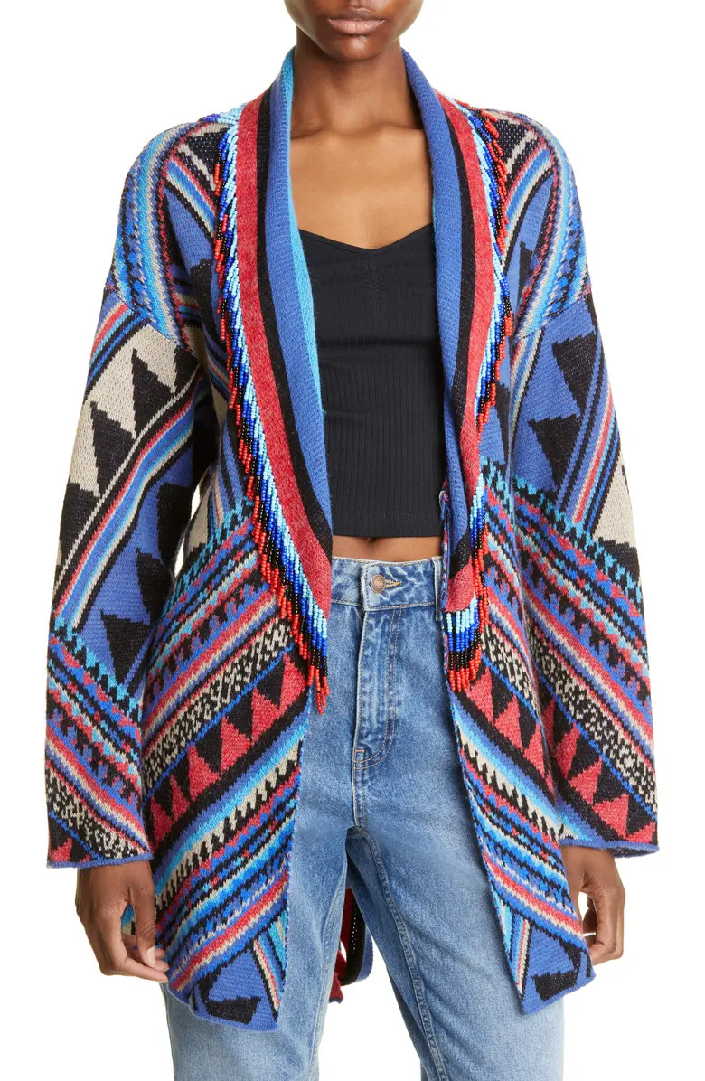 FARM Rio Julie Stripes Beaded Cardigan | Nordstrom | Nordstrom